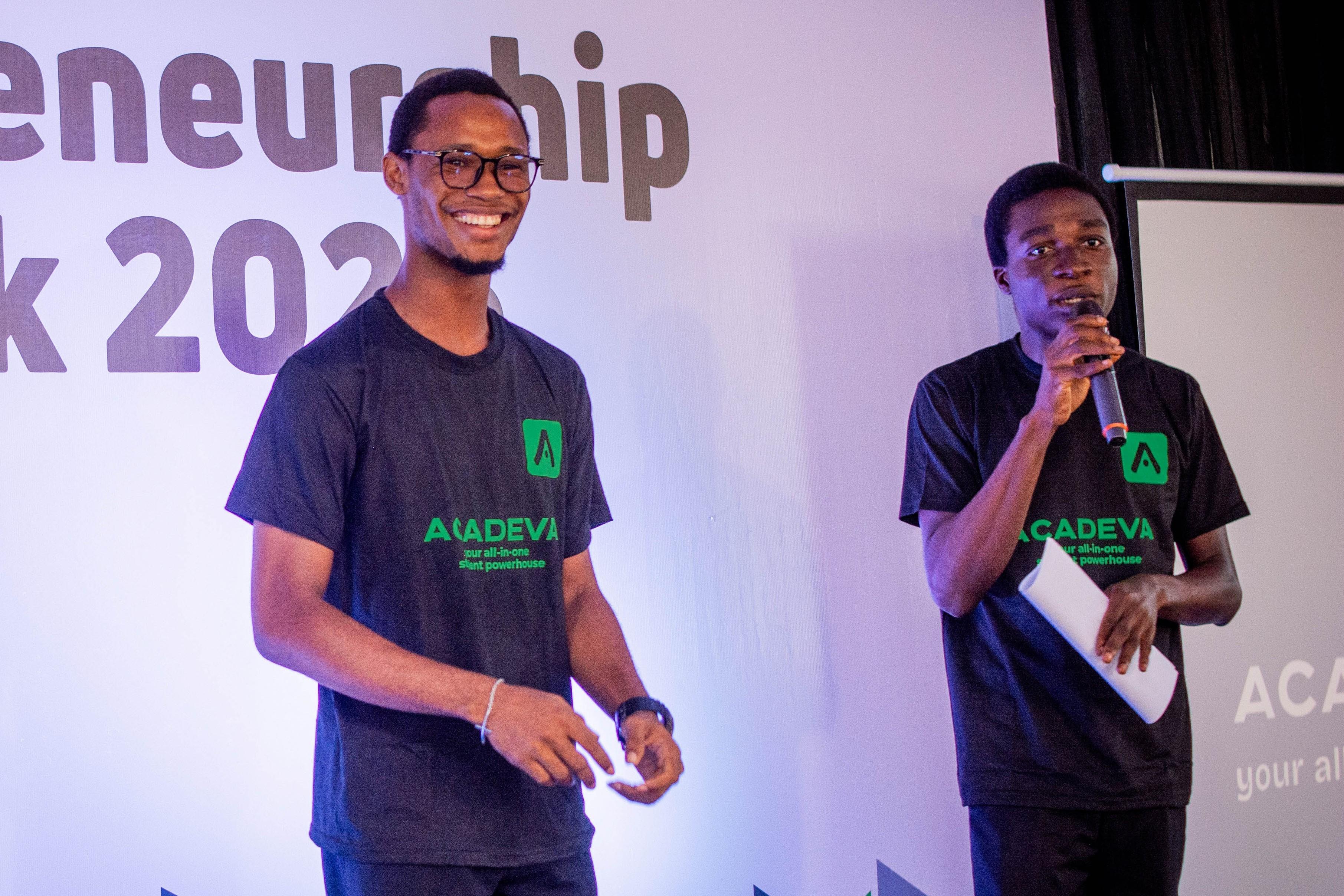 Happy students using Acadeva.